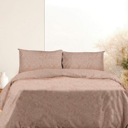 Σεντόνια Φανελένια Διπλά Σετ Flannel 2040 Pink Cotton Sunshine (150x205+30 ) Με Λάστιχο 4Τεμ