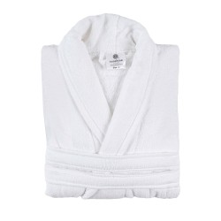 Μπουρνούζι Με Γιακά White Velour Cotton Sunshine 1Τεμ