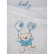 Πετσέτες Βρεφικές Με Κέντημα Σετ Balloon 05 White-Blue Cotton Sunshine 2Τεμ