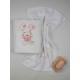 Πετσέτες Βρεφικές Με Κέντημα Σετ Balloon 05 White-Pink Cotton Sunshine 2Τεμ