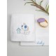 Πετσέτες Βρεφικές Με Κέντημα Σετ Dog 07 White-Blue Cotton Sunshine 2Τεμ