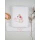 Πετσέτες Βρεφικές Με Κέντημα Σετ Dog 07 White-Pink Cotton Sunshine 2Τεμ