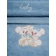 Πετσέτες Βρεφικές Με Κέντημα Σετ Couple 06 Blue-Blue Cotton Sunshine 2Τεμ