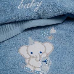 Πετσέτες Βρεφικές Με Κέντημα Σετ Elephant 03 Blue-Blue Cotton Sunshine 2Τεμ Πετσέτες Βρεφικές Με Κέντημα Σετ Elephant 03 Blue-Blue Cotton Sunshine 2Τεμ