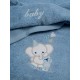 Πετσέτες Βρεφικές Με Κέντημα Σετ Elephant 03 Blue-Blue Cotton Sunshine 2Τεμ