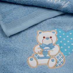 Πετσέτες Βρεφικές Με Κέντημα Σετ Heart 10 Blue-Blue Cotton Sunshine 2Τεμ Πετσέτες Βρεφικές Με Κέντημα Σετ Heart 10 Blue-Blue Cotton Sunshine 2Τεμ