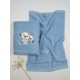 Πετσέτες Βρεφικές Με Κέντημα Σετ Panda 02 Blue-Blue Cotton Sunshine 2Τεμ
