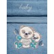 Πετσέτες Βρεφικές Με Κέντημα Σετ Panda 02 Blue-Blue Cotton Sunshine 2Τεμ