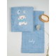 Πετσέτες Βρεφικές Με Κέντημα Σετ Balloon 05 Blue-Blue Cotton Sunshine 2Τεμ