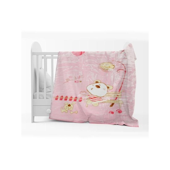 Κουβέρτα Βελουτέ Κούνιας Bebe 1000 Pink Sunshine (110x140) 1Τεμ
