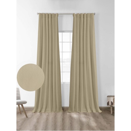 Κουρτίνα Με Τρέσα Black Out Foresta Beige Sunshine (145x280) 1Τεμ