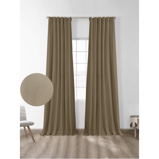 Κουρτίνα Με Τρέσα Black Out Foresta Mocha Sunshine (145x280) 1Τεμ