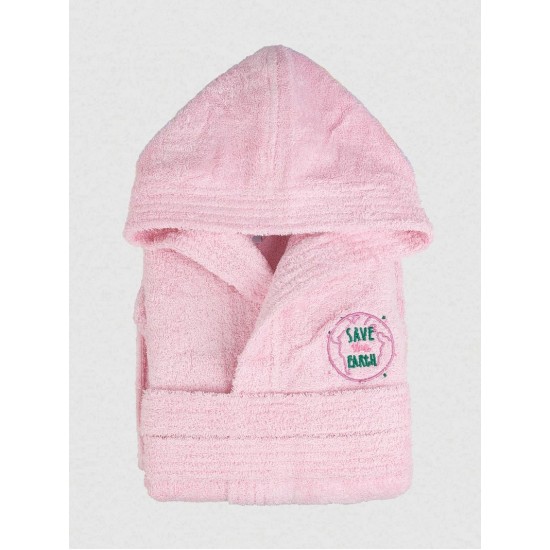 Μπουρνούζι Παιδικό Με Κουκούλα Eco Pink Cotton Sunshine 1Τεμ