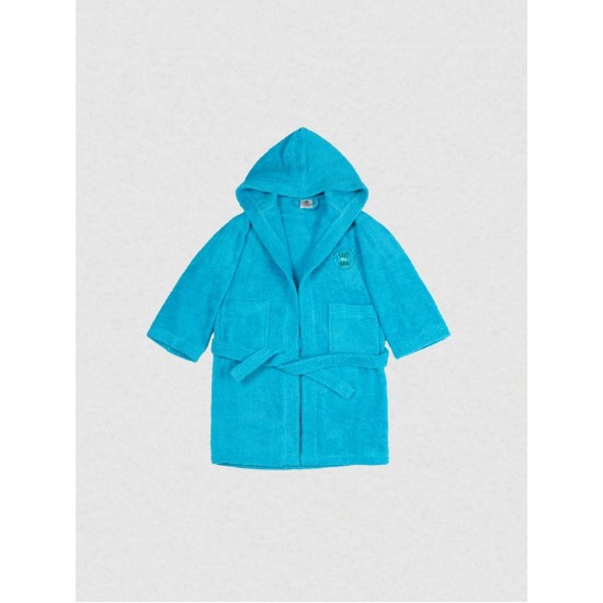 Μπουρνούζι Παιδικό Με Κουκούλα Eco Turquoise Cotton Sunshine 1Τεμ