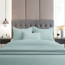 Σεντόνια Φανελένια Διπλά Σετ Flannel 530 Aqua Cotton Sunshine (150x205+30 ) Με Λάστιχο 4Τεμ