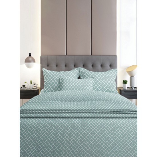 Σεντόνια Φανελένια Διπλά Σετ Flannel 530 Aqua Cotton Sunshine (150x205+30 ) Με Λάστιχο 4Τεμ