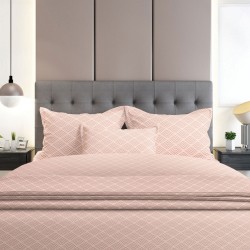 Σεντόνια Φανελένια Διπλά Σετ Flannel 2048 Pink Cotton Sunshine (150x205+30 ) Με Λάστιχο 4Τεμ