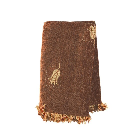 Ριχτάρι Πολυθρόνας Tulip Brown Chinille Jacquard Sunshine (180x180) 1Τεμ