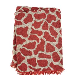 Ριχτάρι Πολυθρόνας Cow Red Chinille Jacquard Sunshine (180x180) 1Τεμ