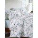 Σεντόνια Υπέρδιπλα Σετ Print Menta 560 Grey Polycotton Sunshine (230x250) 4Τεμ