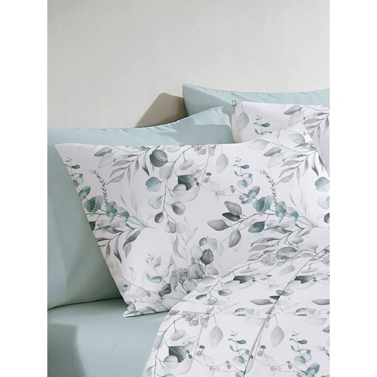 Σεντόνια Υπέρδιπλα Σετ Print Menta 560 Grey Polycotton Sunshine (230x250) 4Τεμ