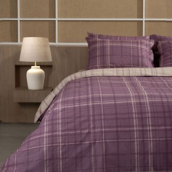 Σεντόνια Διπλά Σετ Feelings 2066 Mauve Cotton Sunshine (150x205+30 ) Με Λάστιχο 4Τεμ