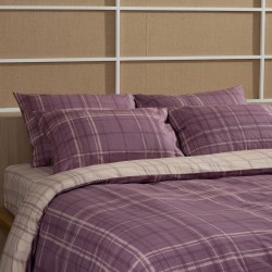 Σεντόνια Διπλά Σετ Feelings 2066 Mauve Cotton Sunshine (150x205+30 ) Με Λάστιχο 4Τεμ