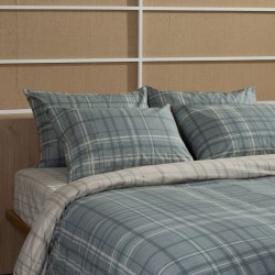 Σεντόνια Διπλά Σετ Feelings 2066 Aqua Cotton Sunshine (150x205+30 ) Με Λάστιχο 4Τεμ