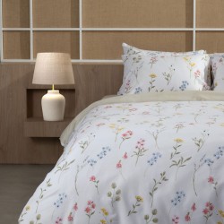 Σεντόνια Διπλά Σετ Feelings 2062 Cotton Sunshine (150x205+30 ) Με Λάστιχο 4Τεμ