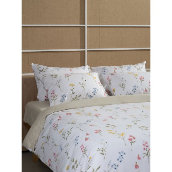 Σεντόνια Διπλά Σετ Feelings 2062 Cotton Sunshine (150x205+30 ) Με Λάστιχο 4Τεμ
