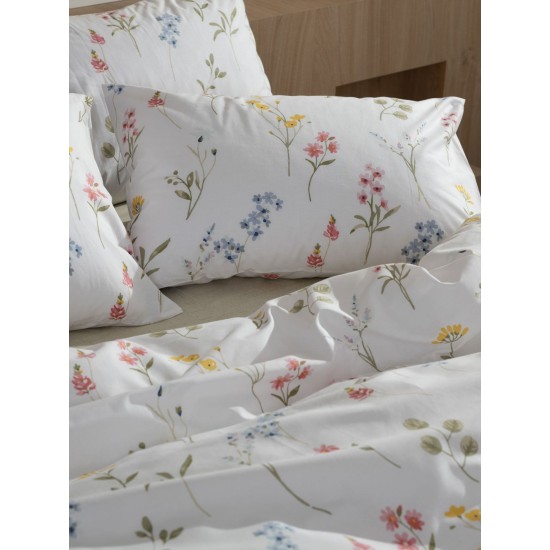 Σεντόνια Διπλά Σετ Feelings 2062 Cotton Sunshine (150x205+30 ) Με Λάστιχο 4Τεμ