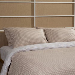 Σεντόνια Διπλά Σετ Feelings 2064 Beige Cotton Sunshine (150x205+30 ) Με Λάστιχο 4Τεμ