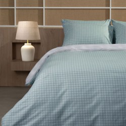 Σεντόνια Διπλά Σετ Feelings 2064 Aqua Cotton Sunshine (150x205+30 ) Με Λάστιχο 4Τεμ