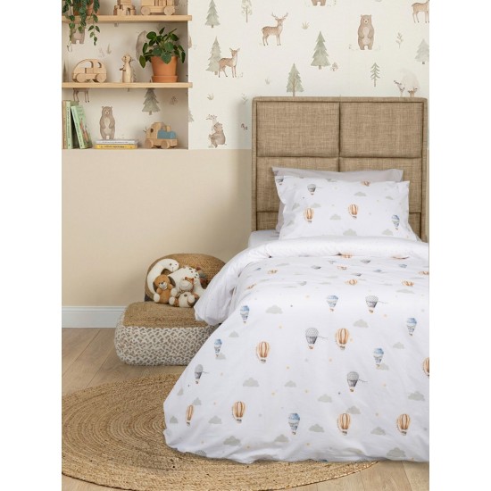 Σεντόνια Παιδικά Μονά Σετ Kids Feelings 48 Cotton Sunshine (105x205+30 ) Με Λάστιχο 3Τεμ