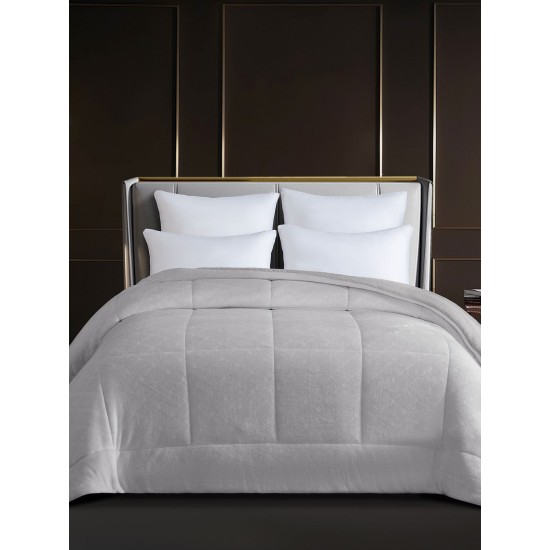 Κουβερτοπάπλωμα Με Sherpa Υπέρδιπλο Dalia Light Grey Sunshine (220x240) 1Τεμ
