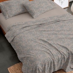 Σεντόνια Φανελένια Διπλά Σετ Flannel 928 Beige Cotton Sunshine (150x200+30 ) Με Λάστιχο 4Τεμ