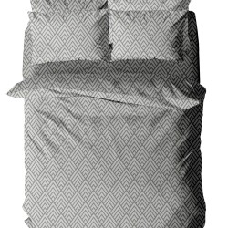 Σεντόνια Διπλά Σετ Menta 500 Grey Polycotton Sunshine (150x205+30 ) Με Λάστιχο 4Τεμ