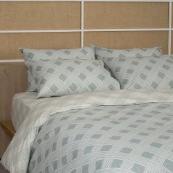 Σεντόνια Μονά Σετ Feelings 2072 Aqua Cotton Sunshine (105x205+30 ) Με Λάστιχο 3Τεμ