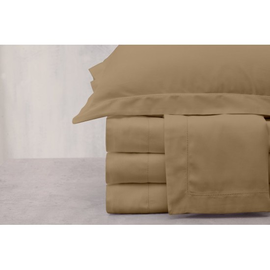 Σεντόνια Υπέρδιπλα Σετ Azour Beige Satin Cotton Makis Tselios (240x260) 4Τεμ
