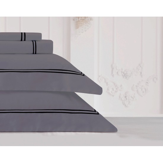 Σεντόνια King Σετ Bar 13 Grey-Silver 230TC Satin Cotton Makis Tselios (260x270) 4Τεμ Σεντόνια King Σετ Bar 13 Grey-Silver 230TC Satin Cotton Makis Tselios (260x270) 4Τεμ