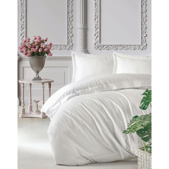 Μαξιλαροθήκες Σετ Alma 06 White 230TC Satin Cotton Makis Tselios (50x70) 2Τεμ