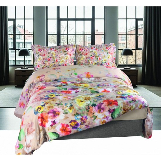 Πάπλωμα Υπέρδιπλο Σετ Bloom Digital Print 210TC Satin Cotton Makis Tselios (220x240) 3Τεμ