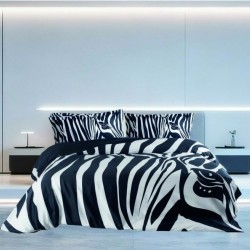 Πάπλωμα King Size Σετ Zebra Digital Print 210TC Satin Cotton Makis Tselios (240x250) 3Τεμ