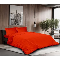 Σεντόνια Μονά Σετ Private Lor Orange Satin Cotton Makis Tselios (170x260) 3Τεμ