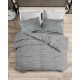 Παπλωματοθήκη Φανελένια Μονή Σετ Lines Grey 4 Flannel Cotton Makis Tselios (160x240) 2Τεμ