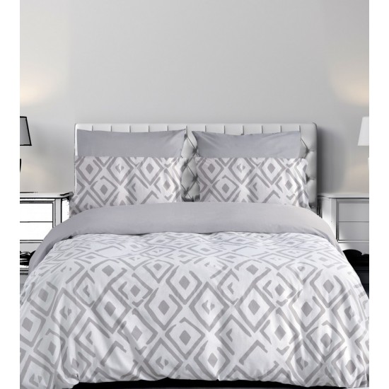 Σεντόνια Μονά Σετ Chic Romvos 02 Grey Cotton Makis Tselios (170x270) 3Τεμ