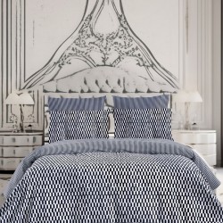 Σεντόνια Υπέρδιπλα Σετ Chic Check Cotton Makis Tselios (160x200+30 ) Με Λάστιχο 4Τεμ