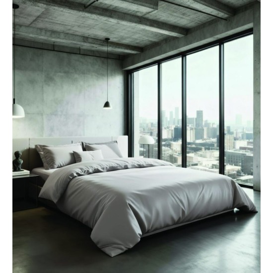 Πανωσέντονο Υπέρδιπλο City 02 Silver Oxford 300TC Satin Cotton Makis Tselios (240x270) 1Τεμ