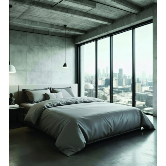 Μαξιλαροθήκες Σετ City 03 Grigio Oxford 300TC Satin Cotton Makis Tselios (50x70) 2Τεμ