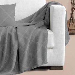 Ριχτάρι Πολυθρόνας Throws Nautica Dark Grey Jacquard Cotton Makis Tselios (180x180) 1Τεμ